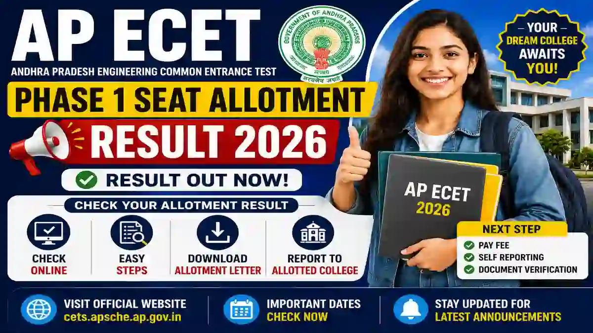 AP ECET Phase 1 Seat Allotment Result 2026