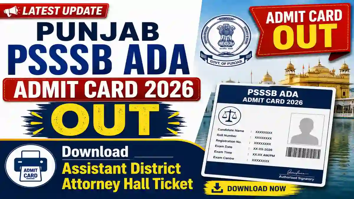 Punjab PSSSB ADA Admit Card 2026