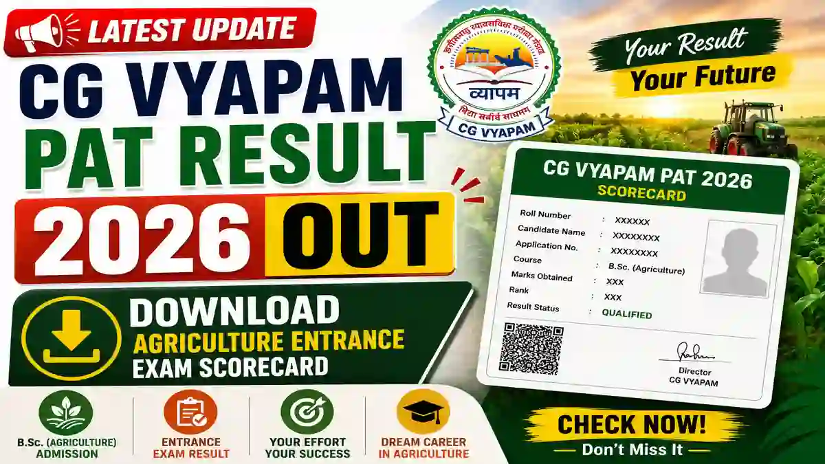 CG Vyapam PAT Result 2026