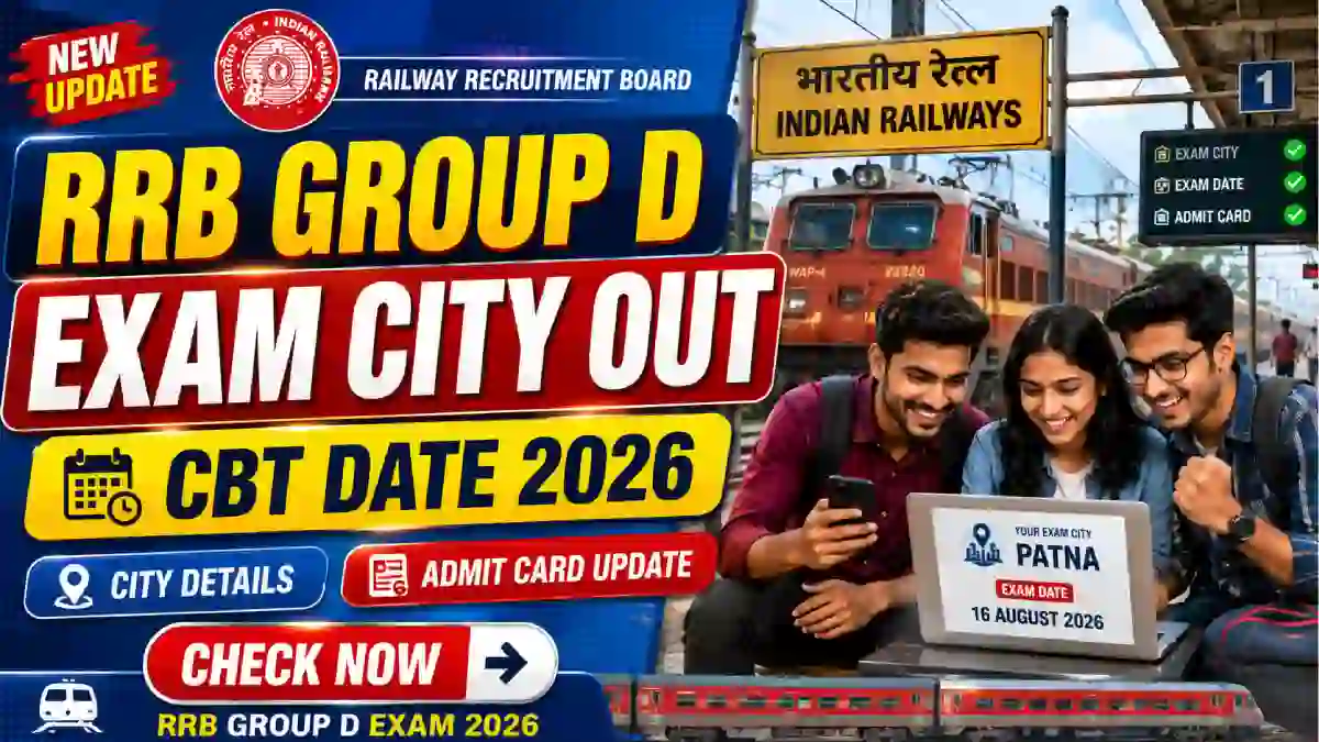 Railway RRB Group D Exam City Details 2026